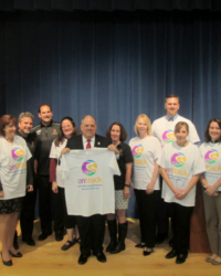 Governor Larry Hogan recognizes OnTrack and the importance of working hard in school while visiting students at Bester Elementary School.